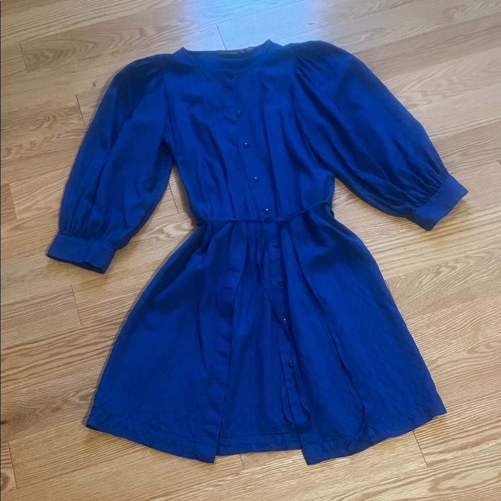 Fransa Blue Button-Up Dress sz XS